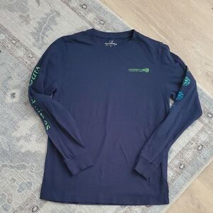 Vineyard Vines Boys Lacrosse Long Sleeve Navy T-shirt SzM (12-14)